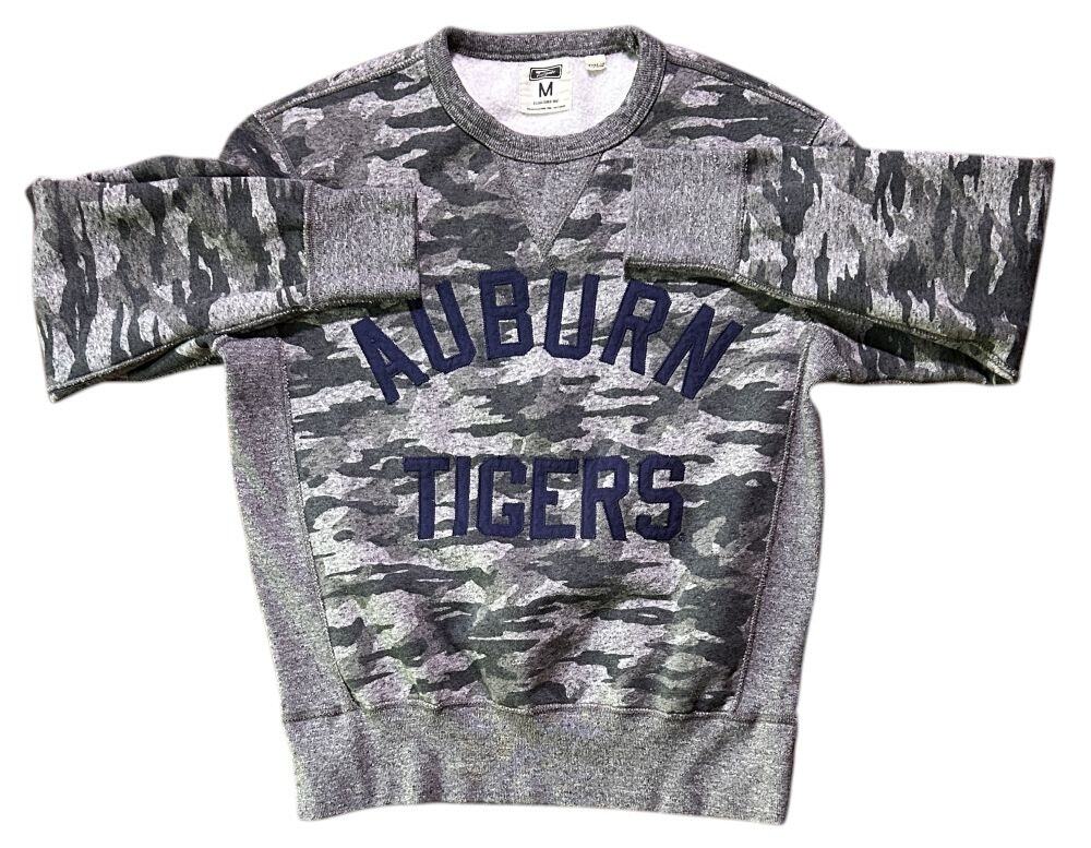Auburn University Tigers Gray Camo Crewneck Sweatshirt Women's Medium